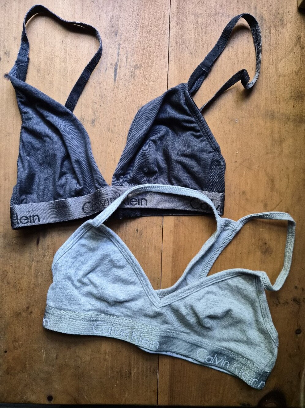 Calvin Klein Bralette Bundle in Charcoal and Light Gray